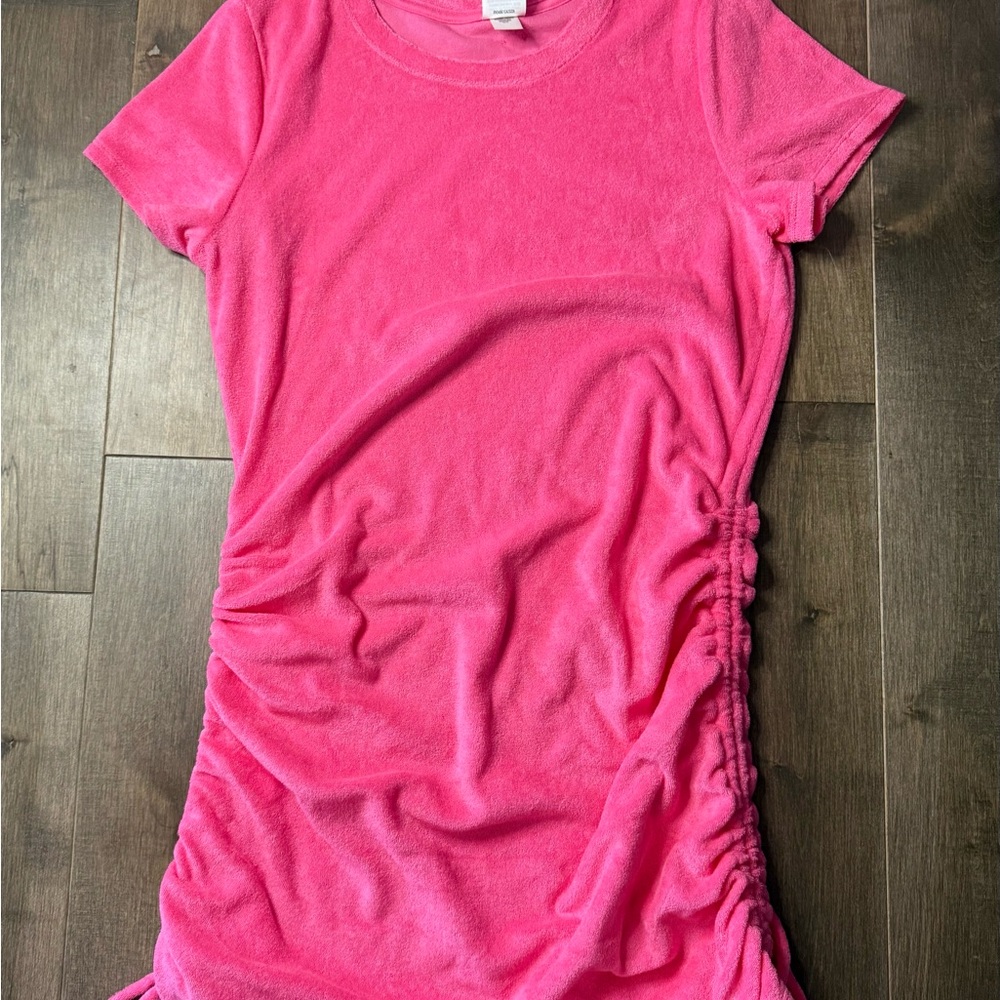 PINK Victoria's Secret Bright Pink Ruched towel dress - Picture 2 of 6